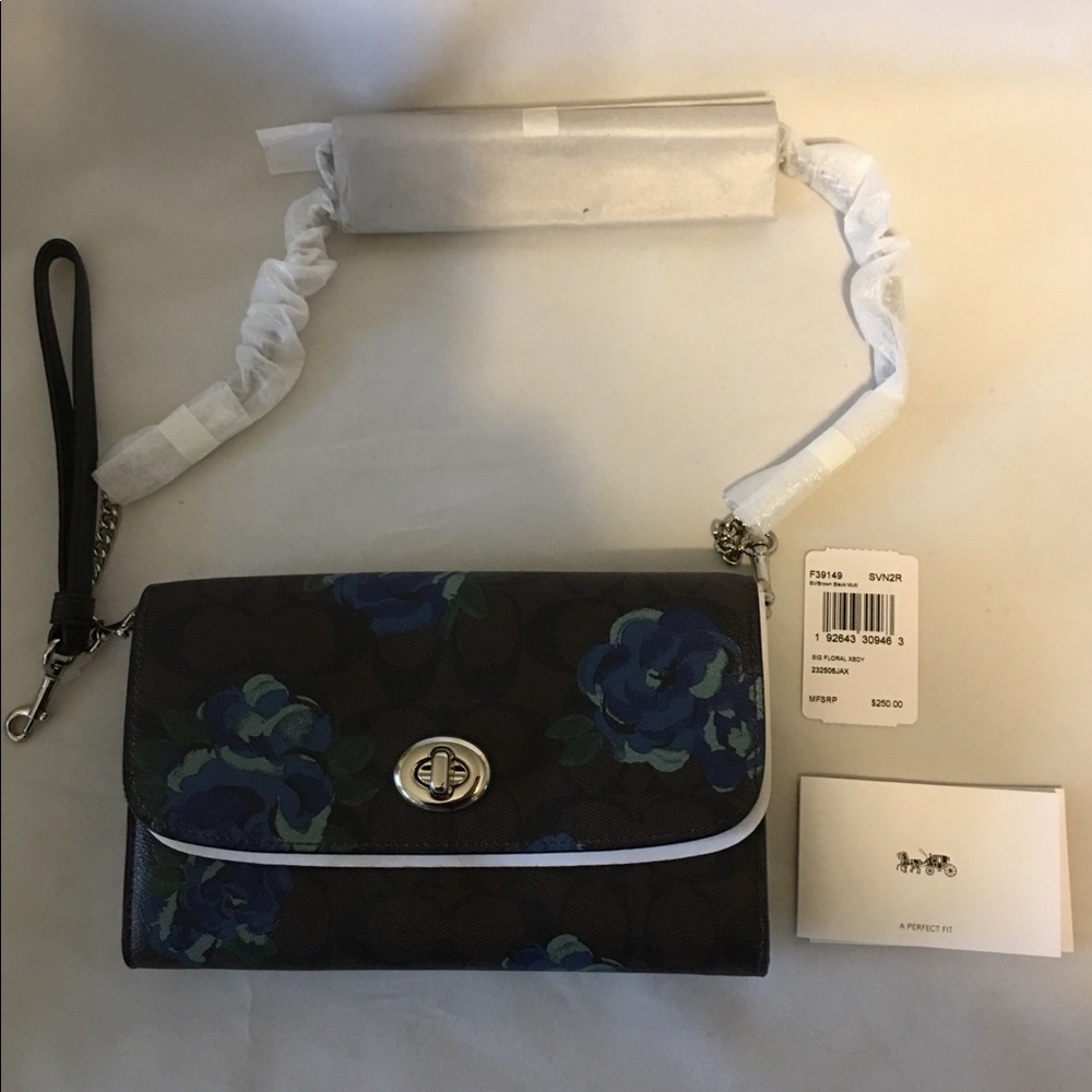 Authentic Coach Chain Crossbody in Jumbo Floral Pr